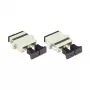 Adaptador de fibra ótica SC/UPC duplex GoodConnections, OM2 multimodo, manga de cerâmica, caixa de plástico, com flange, cinzento (LW-K207)