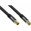 GoodConnections Cabo de Antena SmartFLEX, Ficha Coaxial IEC Macho para Fêmea, Banhado a Ouro, Quádrupla Blindagem, 120 dB de Atenuação de Blindagem, Preto, 30 m (GC-M2060)