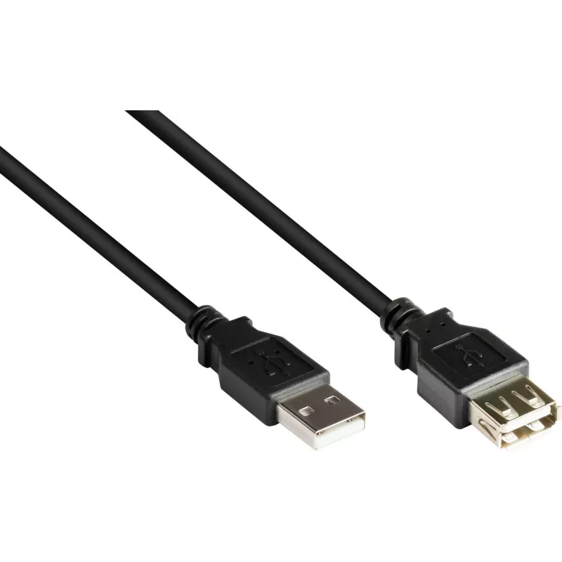 GoodConnections Cabo de extensão USB 2.0 ficha A para fêmea A, 0,6 m, preto