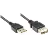 GoodConnections Cabo de extensão USB 2.0 Type-A macho para fêmea, Preto, 0,3 m