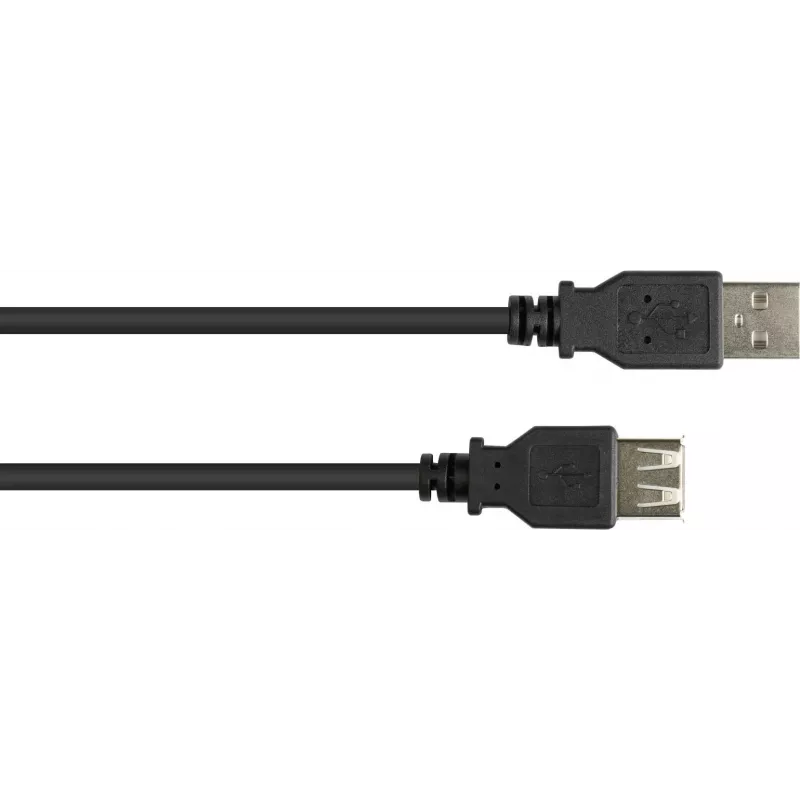 GoodConnections Cabo de extensão USB 2.0 Type-A macho para fêmea, Preto, 0,3 m