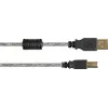Cabo Good Connections USB 2.0 de alta qualidade com núcleo de ferrite e contactos dourados, transparente, 5 m