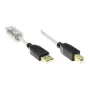 Cabo Good Connections USB 2.0 de alta qualidade com núcleo de ferrite e contactos dourados, transparente, 5 m