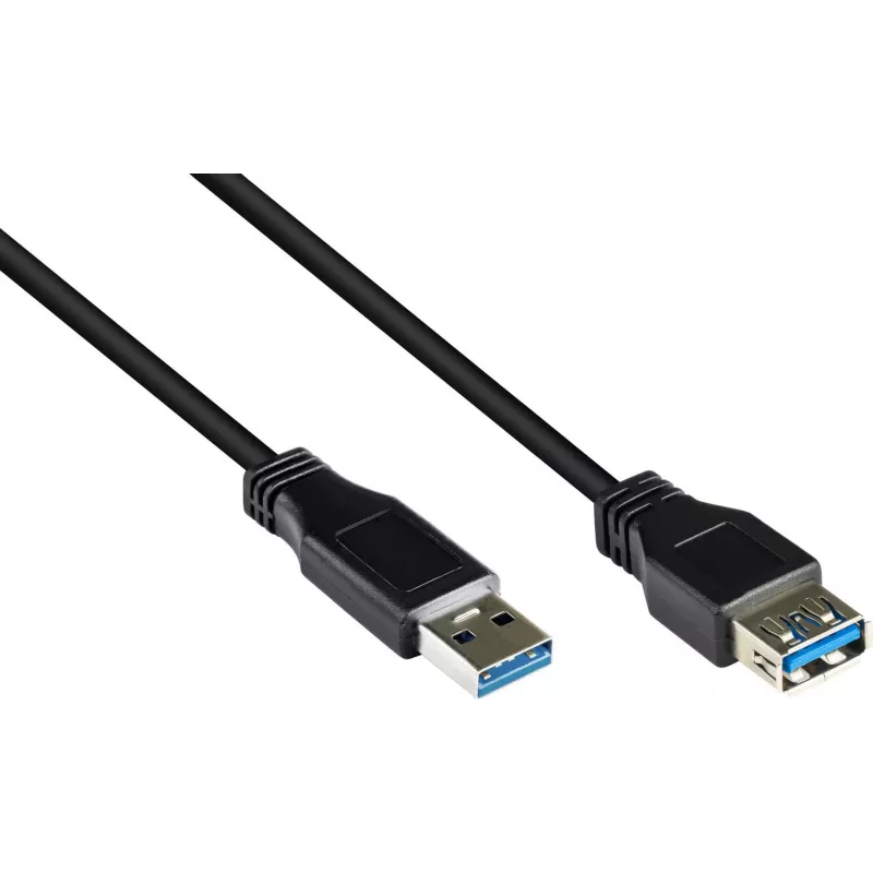 GoodConnections Cabo de extensão USB 3.0 – ficha A para conector fêmea A, 1,8 m, Preto (2711-S02)