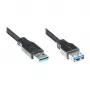 GoodConnections Cabo de extensão USB 3.0 – ficha A para conector fêmea A, 1,8 m, Preto (2711-S02)