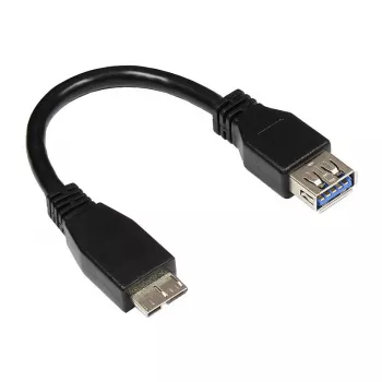 GoodConnections Cabo adaptador USB 3.0 OTG, ficha Micro USB B para conector fêmea USB-A, Preto, 0,1 m