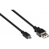 GoodConnections cabo adaptador USB-OTG, ficha Micro-USB Type-B para conector fêmea USB Type-A, USB 2.0, 0,1 m, preto