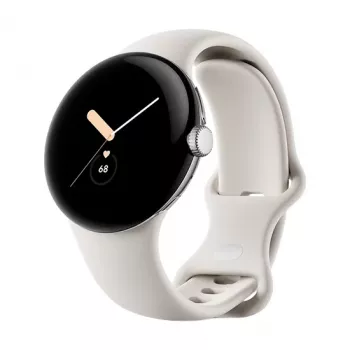 Google Pixel Watch LTE 41mm caixa prata polida com bracelete desportiva - Chalk