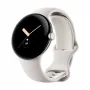 Google Pixel Watch LTE 41mm caixa prata polida com bracelete desportiva - Chalk