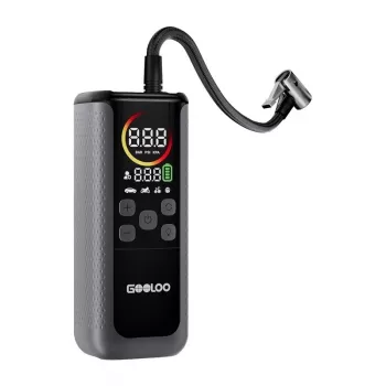 Enchedor de pneus duplo GOOLOO GT160 | 12V DC, 150 PSI, visor digital, 70 L/min, paragem automática, luz de trabalho LED