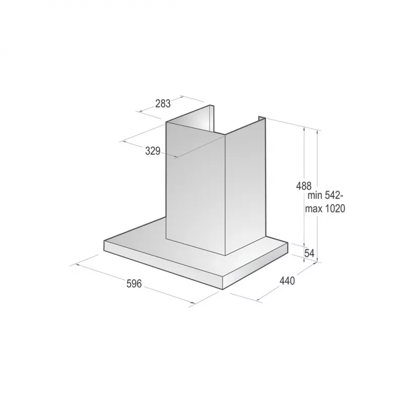Exaustor de parede Gorenje WHT66236B Preto 650 m³/h
