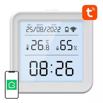 Gosund S6 Sensor inteligente Wi-Fi de temperatura e humidade com ecrã LCD, compatível com Tuya