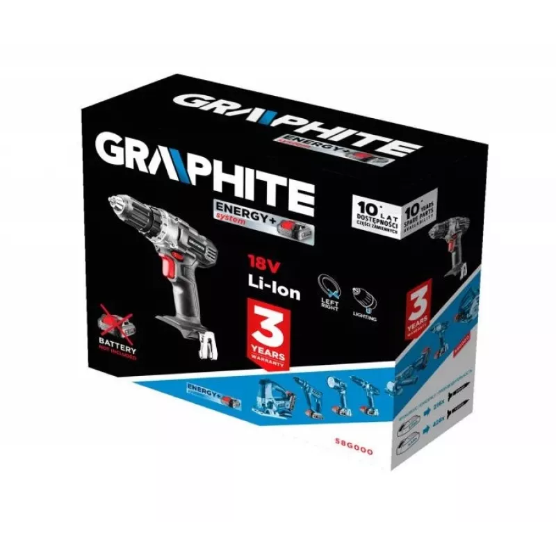 Chave de impacto GRAPHITE 58G000 Energy+ 18V 1250 rpm