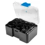 Conjunto de serras copo com pastilhas de metal duro GRAPHITE, 6 peças (19–64 mm) com 2 adaptadores e 2 brocas piloto, conjunto de 10 peças