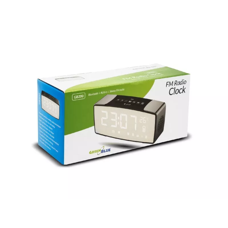 GRB Greenblue GB200 Rádio-despertador Bluetooth, FM, AUX-IN, 6 W, temperatura, 2200 mAh
