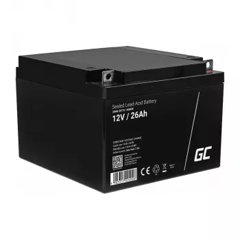 Bateria Green Cell AGM35 12V 26Ah AGM VRLA sem manutenção para cortador de relva, scooter, barco, cadeira de rodas