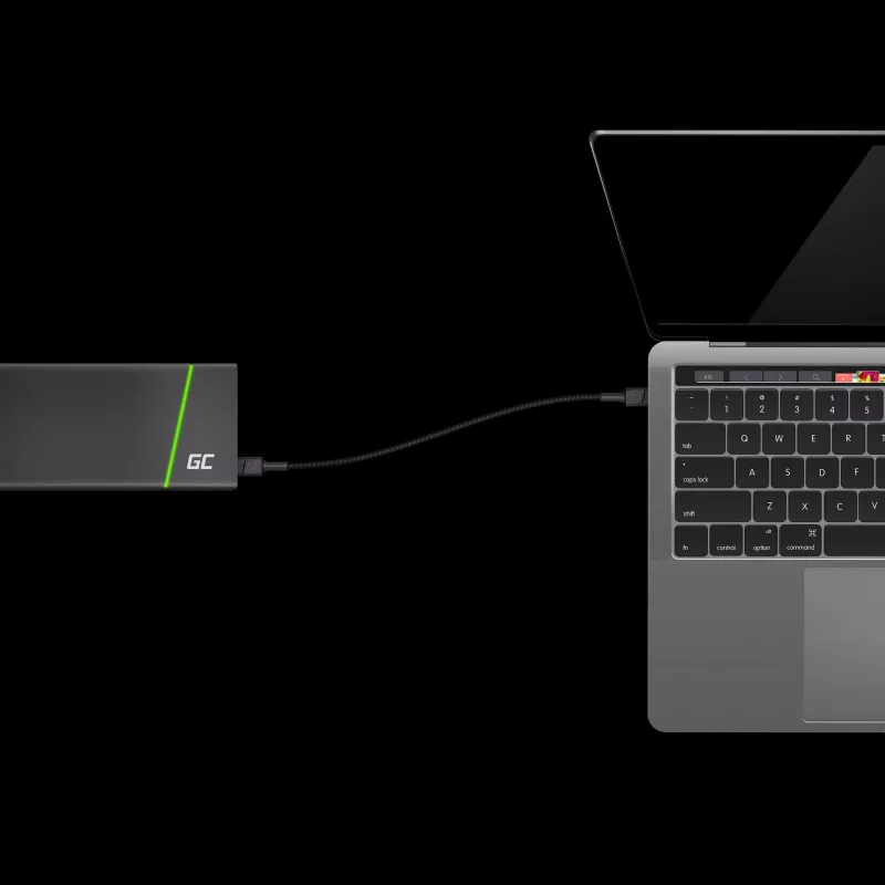 Green Cell GC PowerStream Cabo de Carregamento Rápido USB Type-C Macho para Type-C Macho 2m Preto