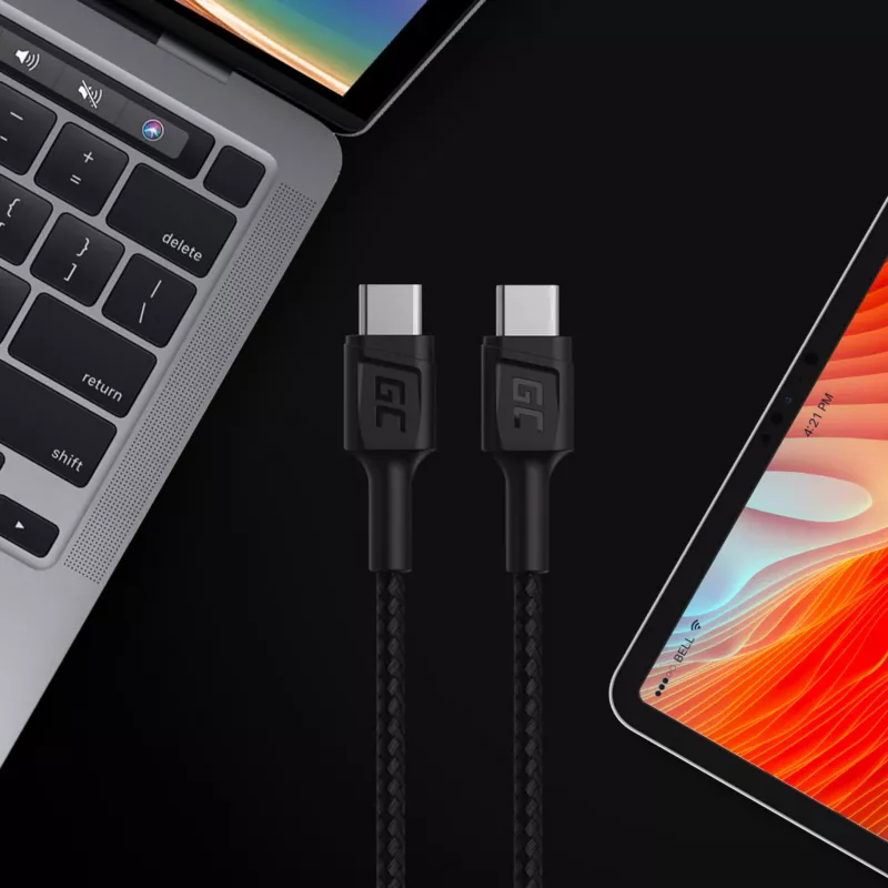 Green Cell GC PowerStream Cabo de Carregamento Rápido USB Type-C Macho para Type-C Macho 2m Preto