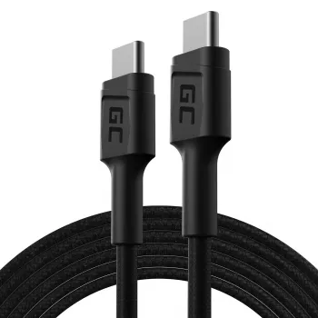 Green Cell GC PowerStream Cabo de Carregamento Rápido USB Type-C Macho para Type-C Macho 2m Preto