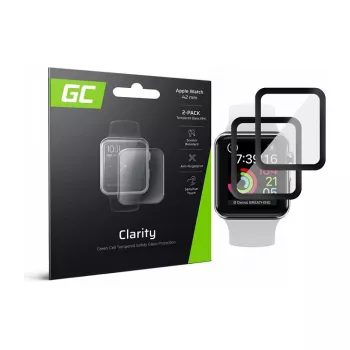 Green Cell GL88 2x GC Clarity Protetor de ecrã para Apple Watch 42mm (vidro temperado, 9H, transparente)