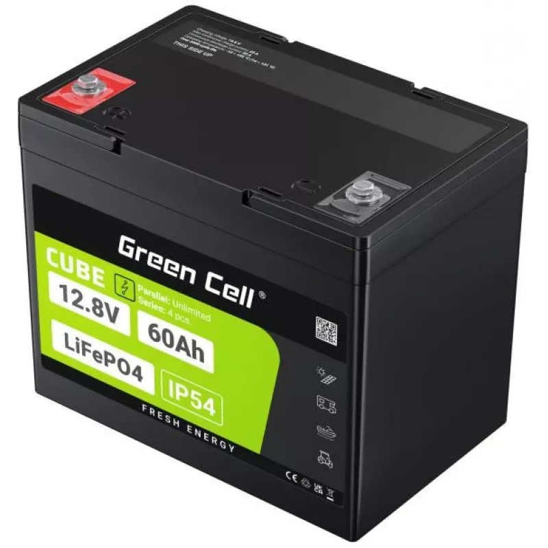 Green Cell LFPGC12V60AH Bateria UPS de Lítio-Ferro-Fosfato (LiFePO4) 12,8 V 60 Ah