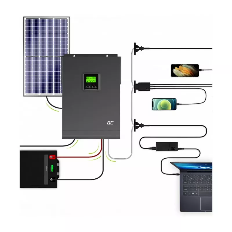 Green Cell inversor solar off-grid 3000W 48V onda sinusoidal pura com controlador de carga MPPT