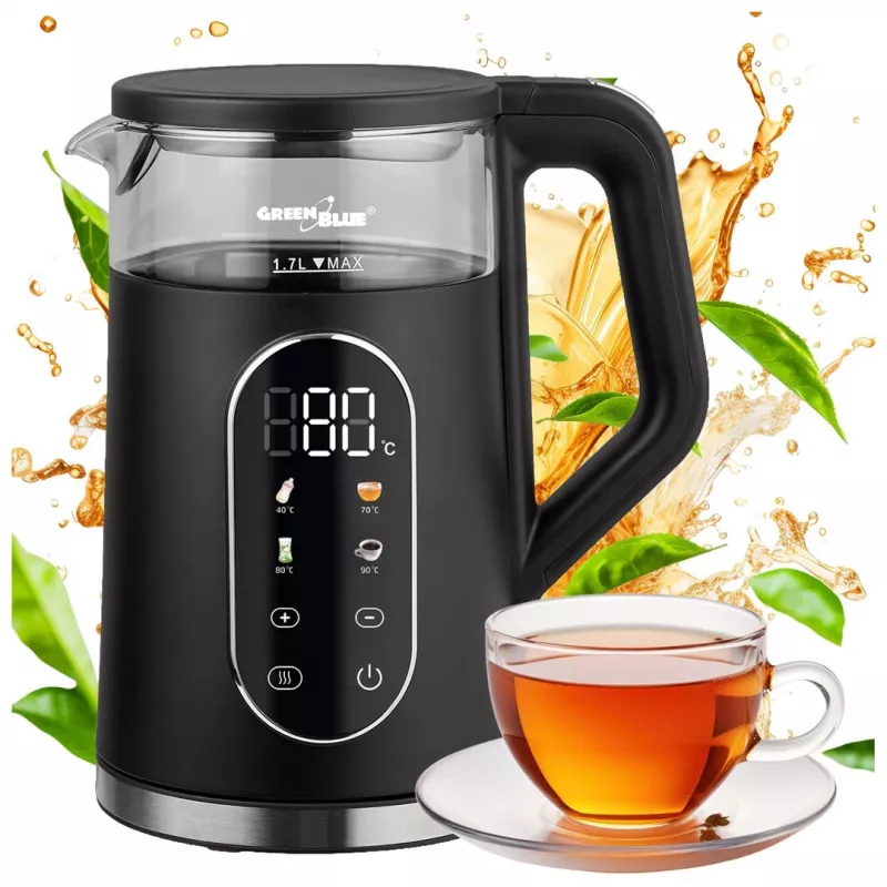 GREENBLUE Chaleira Sem Fios GB670 B 1,7L 2200W preto/prateado