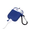 Capa de silicone GreenGo para Apple AirPods com gancho azul-escura