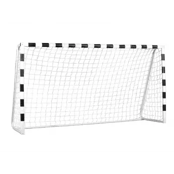 GREENMILL Baliza de futebol 300x160x90 cm Aço revestido a pó Preto/Branco