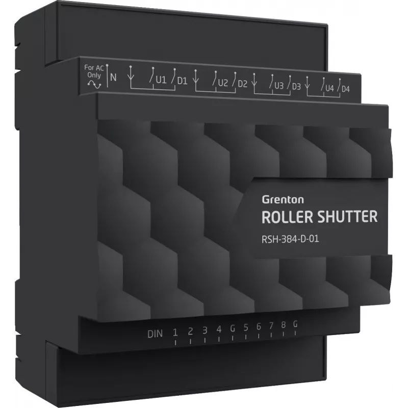 Grenton RSH-384-D-01 módulo de controlo de estores de 4 canais (calha DIN, TF-Bus)