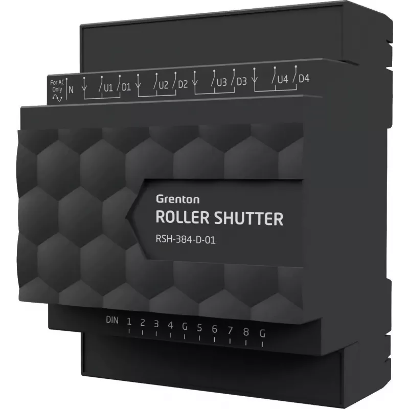 Grenton RSH-384-D-01 módulo de controlo de estores de 4 canais (calha DIN, TF-Bus)