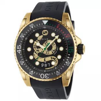 Relógio de homem Gucci Dive YA136219 45mm preto borracha