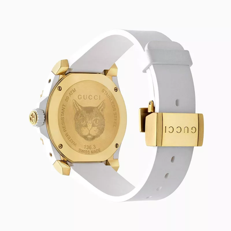 Gucci Dive Relógio para homem YA136322 40mm aço inoxidável mostrador preto bracelete de borracha