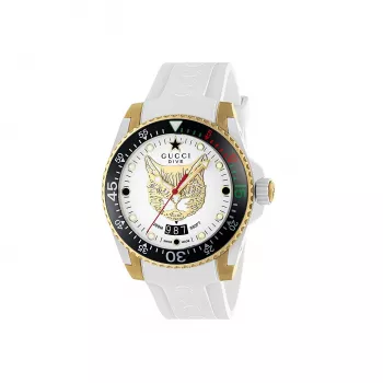 Gucci Dive Relógio para homem YA136322 40mm aço inoxidável mostrador preto bracelete de borracha