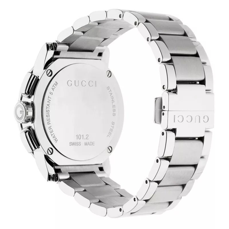 Gucci G-Chrono relógio de homem YA101204 44mm aço inoxidável mostrador preto cronógrafo data