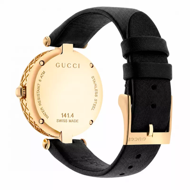 GUCCI G-Frame Relógio de quartzo de mulher YA141404 32mm aço inoxidável malha