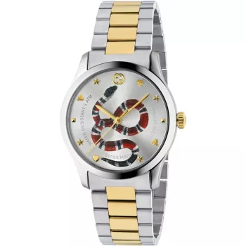 GUCCI G-Timeless Relógio de quartzo para homem YA1264075 38mm aço inoxidável mostrador preto