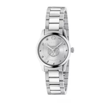 GUCCI G-Timeless Relógio de Quartzo Mulher YA126595 27mm Aço Inoxidável Mostrador Prateado