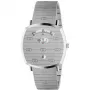 GUCCI Grip relógio de quartzo unissexo 35mm aço inoxidável mostrador prateado YA157410