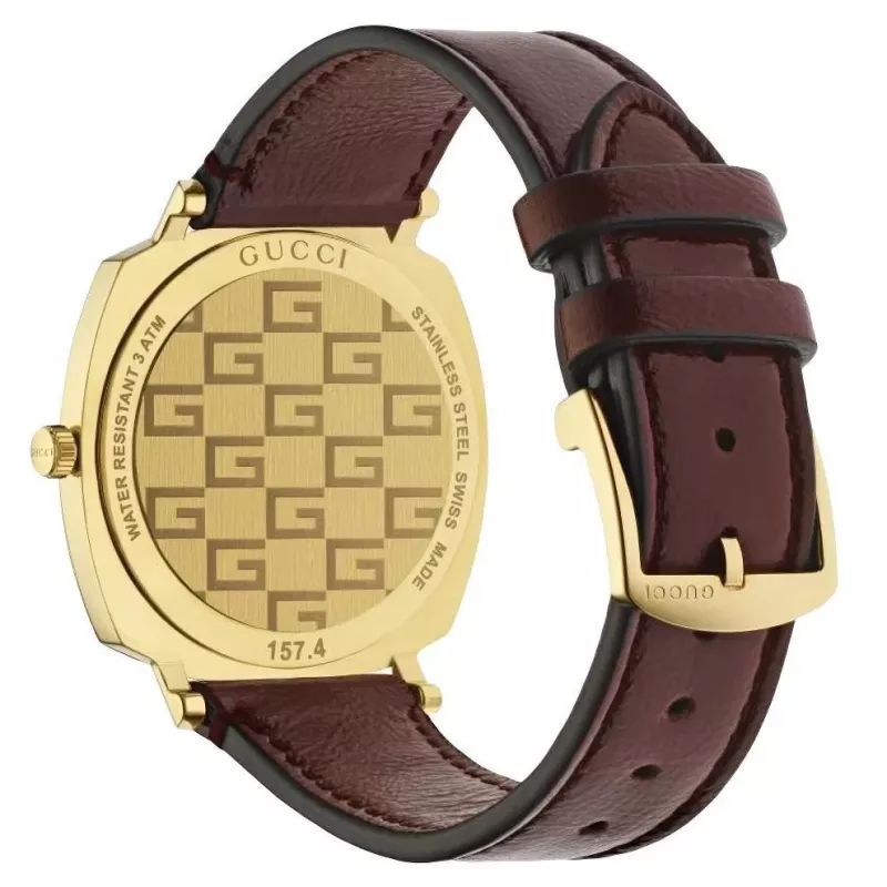 Gucci Grip Relógio unissexo YA157405 35mm aço inoxidável malha