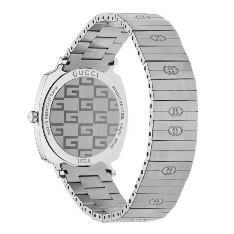 Relógio de mulher GUCCI Grip YA157401 35mm ouro PVD aço inoxidável quartzo