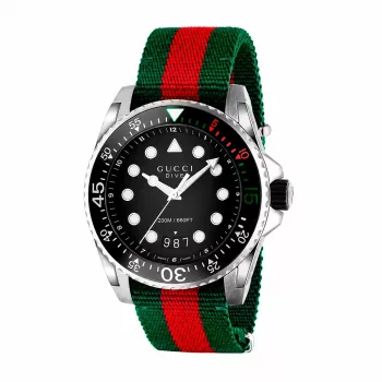 GUCCI relógio de homem YA136209A 45mm quartzo suíço aço inoxidável borracha preta