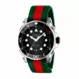 GUCCI relógio de homem YA136209A 45mm quartzo suíço aço inoxidável borracha preta