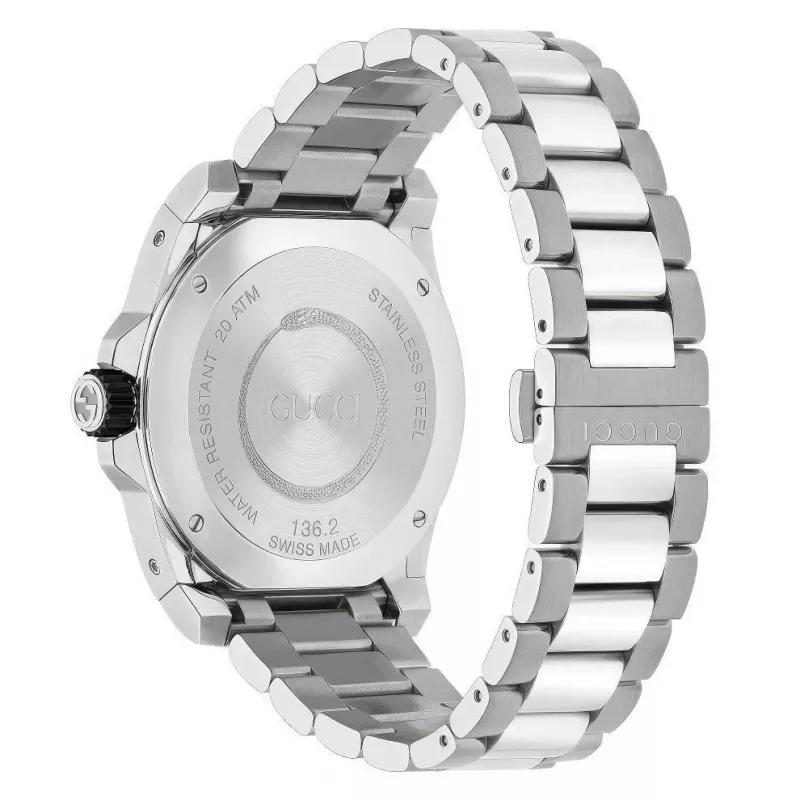 Relógio de homem Gucci YA136218 45mm aço inoxidável quartzo suíço relógio de mergulho