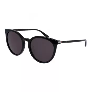 GUCCI óculos de sol de mulher GG0064SK-001 retangulares - armação de acetato preta, lentes de nylon cinzentas, 55/20/135 mm