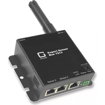 Güde Expert Sensor Box 7213-3 - Dispositivo de Monitorização Ambiental de Rede com Temperatura, Humidade, 2 Entradas de Sensor, 2 Entradas Digitais, Saída de Relé