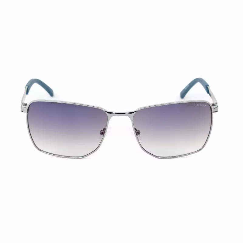 Óculos de sol retangulares GUESS GF00018-6008C para homem - armação preta, lentes cinzentas fumadas, UV400