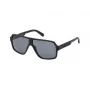 GUESS GF00047-6102A Óculos de sol retangulares de homem - armação preta brilhante, lentes fumadas, 61mm