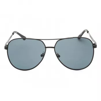 GUESS GF0231-02A Óculos de sol retangulares para homem - Armação preta Lentes cinzentas 58mm