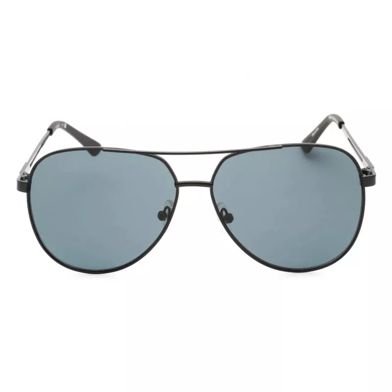 GUESS GF0231-02A Óculos de sol retangulares para homem - Armação preta Lentes cinzentas 58mm
